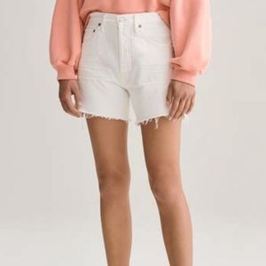 AGOLDE high rise cream denim cut offs 31
